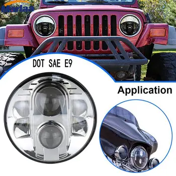 

LED Headlight 80W 7" Headlight Projector Round High/Low Beam for jeep Wrangler Rubicon CT TJ JK FJ Led Headlamp