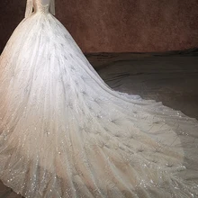 Vestidos De Novia бальное свадебное платье с квадратным вырезом, сексуальное платье с открытой спиной и Королевским шлейфом, свадебное платье размера плюс