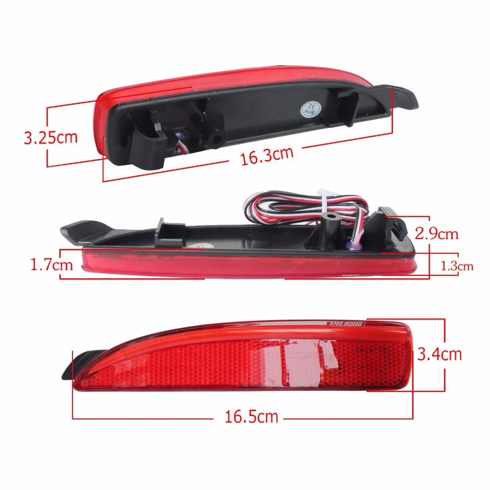 ANGRONG 2x красный объектив заднего бампера отражатель светодиодный задний стоп-светильник для Mazda 2 5 6 Mazda 3 BK BM 4D(CA240