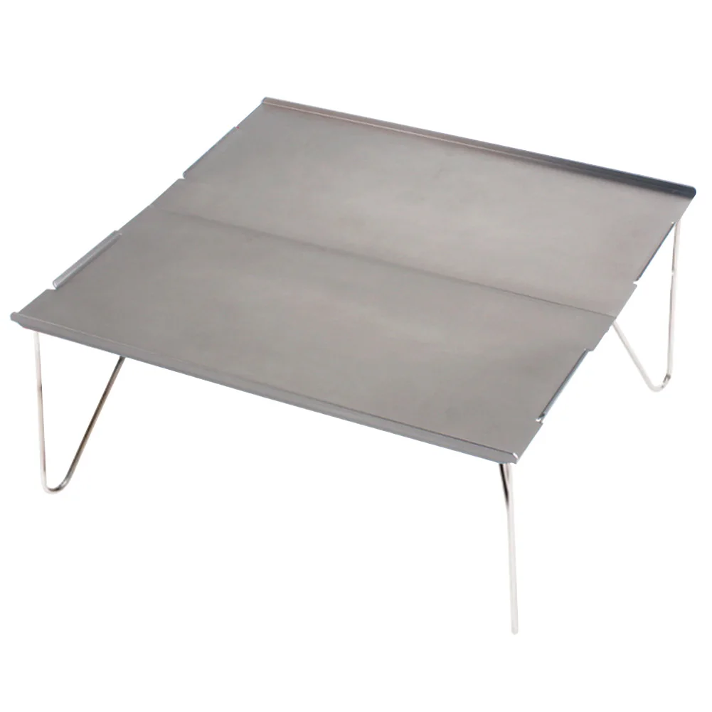 Наружная походная мебель для кемпинга барбекю стол для пикника складной стол мини одна алюминиевая пластина легкая портативная прочная - Цвет: Grey
