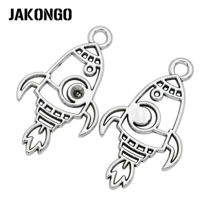 JAKONGO антикварные посеребренные Подвески в виде ракеты для изготовления