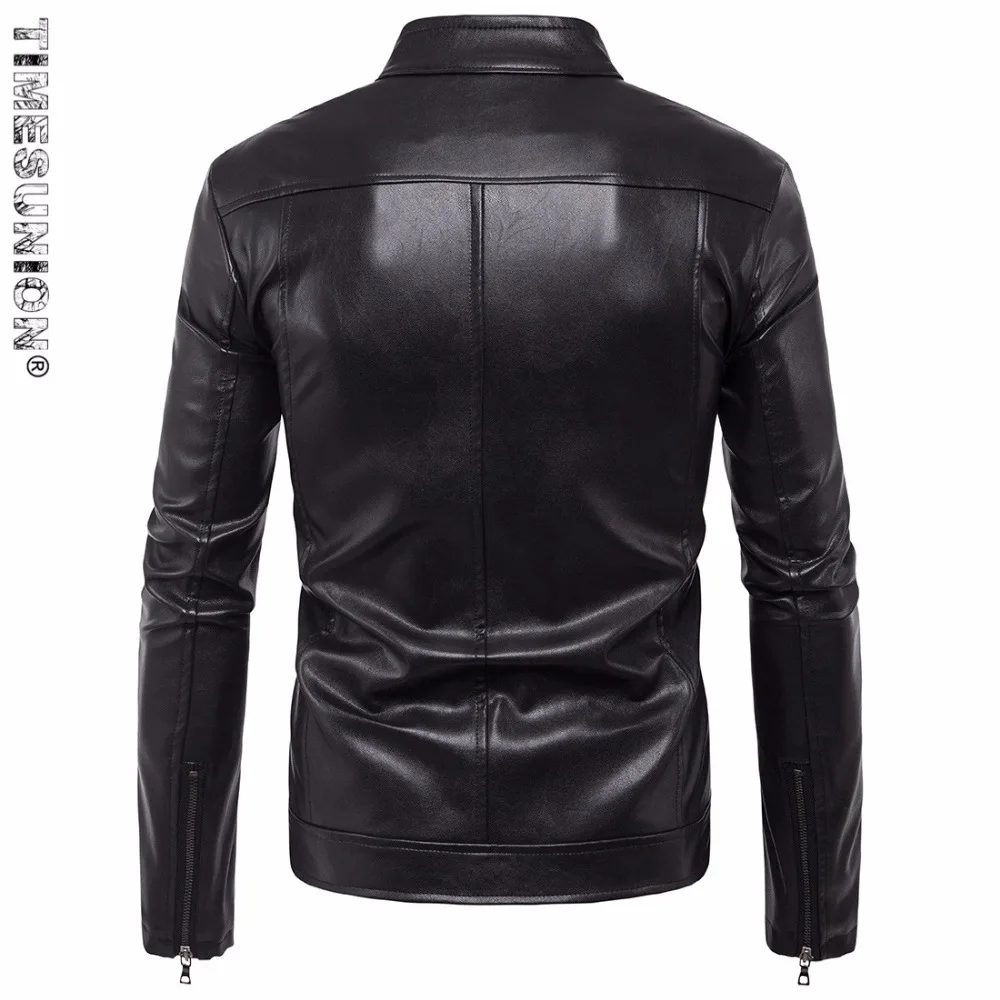 TIMESUNION черный Искусственная Кожа Мужская мотоциклетная куртка из искусственной кожи байкерская куртка человек бомбардировщик куртка