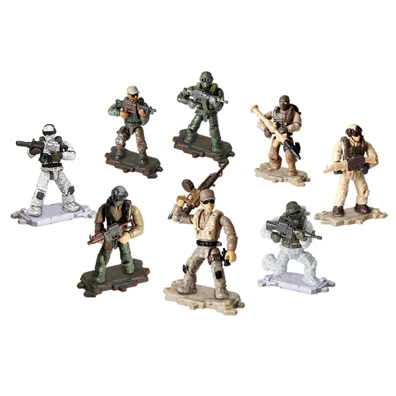 

8Pcs Military Swat Team Guns Weapon Pack Building Blocks City Police Soldiers Figure WW2 LegoINGlys Army Builder Series Toys