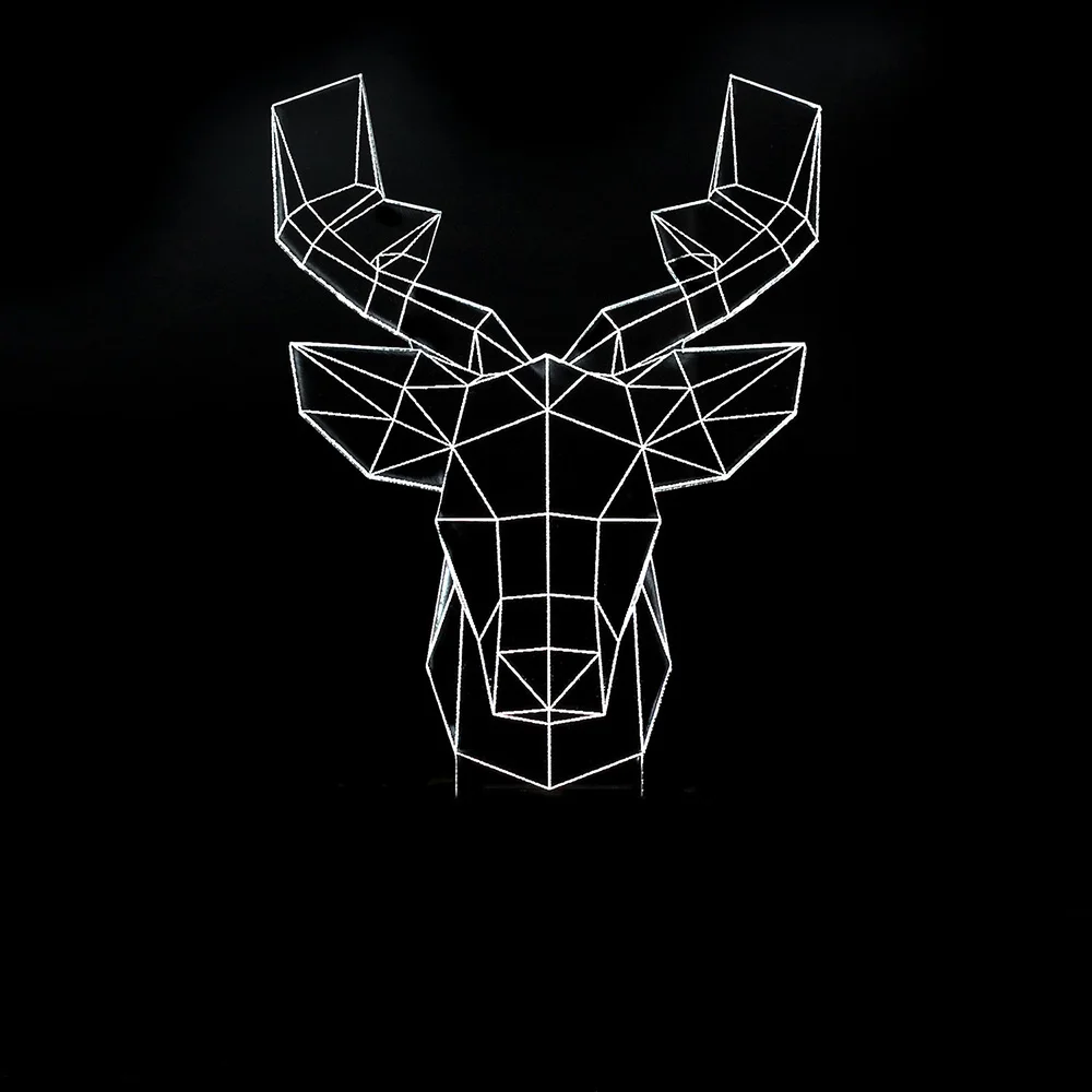 

7 Colors Change Abstract Creative Elk Deer Modelling 3D Led Touch Button Night Light Kids Table Lamp Bedroom Home Lighting Decor