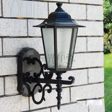 " Винтажная Европейская вилла уличные настенные фонари пейзаж водонепроницаемые наружные Настенные светильники шестигранные трапециевидные настенные лампы для коридора