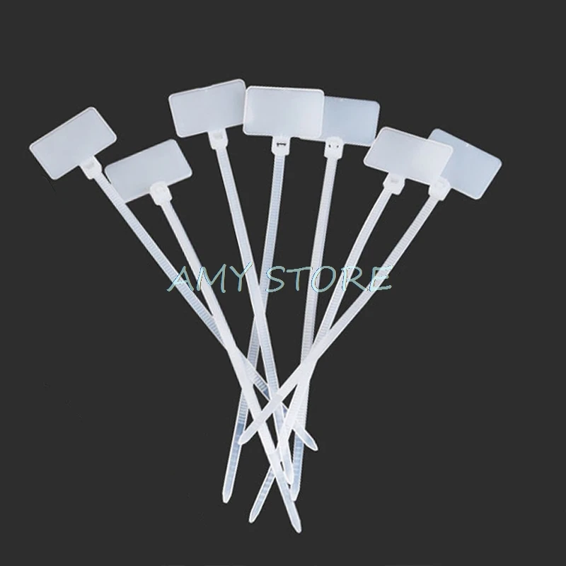

100pcs Nylon Tie Tags Self-Locking Network Cable Wire Tube Pipe Zip Trim Wrap Loop Wire Straps Label