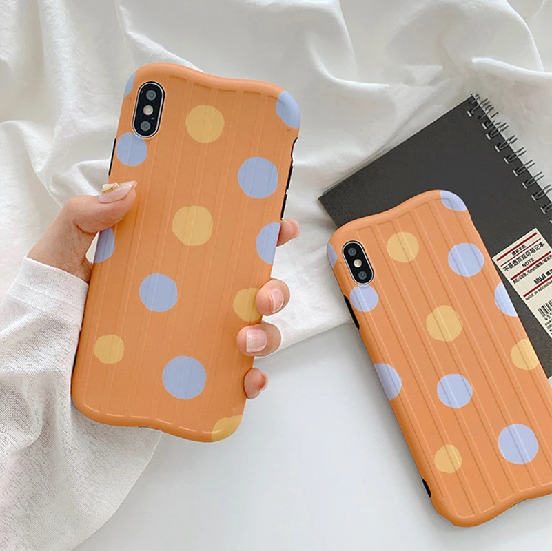 

Orange Dot Point TPU Soft Case For iPhone 7 8 Plus Shockproof Case For iPhone X XS Max XR 6s 6 7 8 Plus Phone Cover Skin Funda