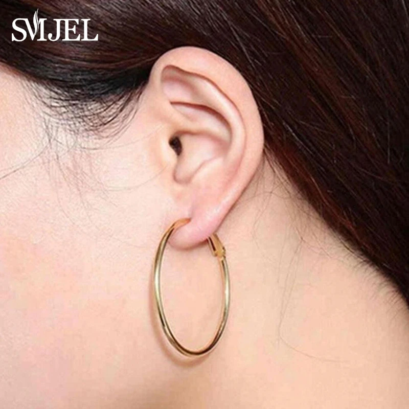 Smjel Pendientes Grandes De Acero Inoxidable Pendientes De Smjel Pendientes Grandes De Acero Inoxidable Pendientes De