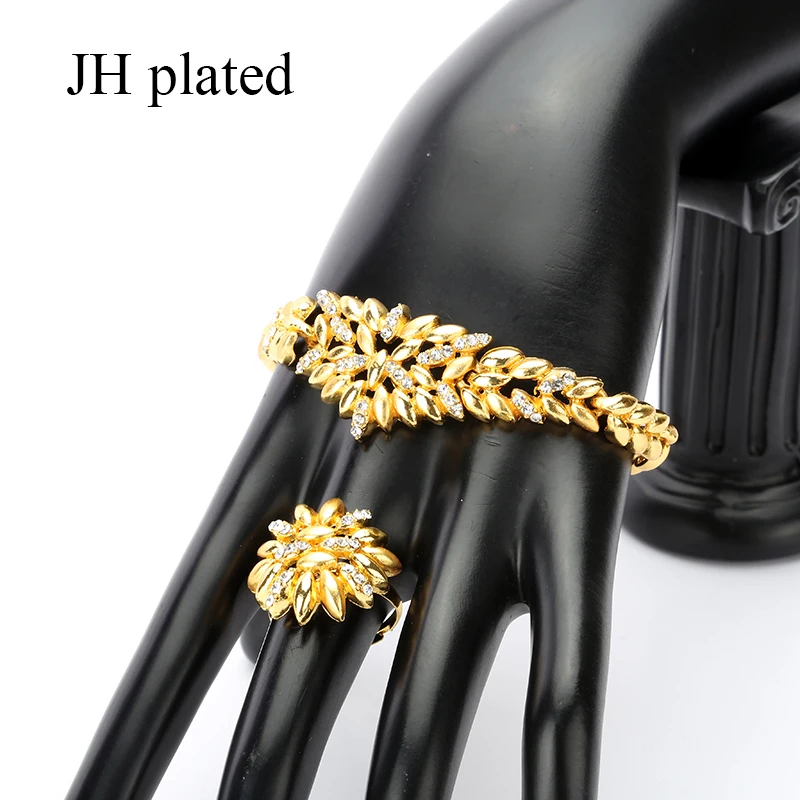 JHplated новые наборы ювелирных изделий Дубай ожерелье/браслет/серьги из Эфиопии