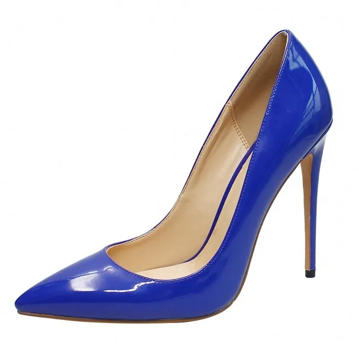 

Dropshopping Basic Patent Leather Office Lady Shoes Women Pointed Toe Super High Heel Handmade Wedding Pumps Shoes D001B
