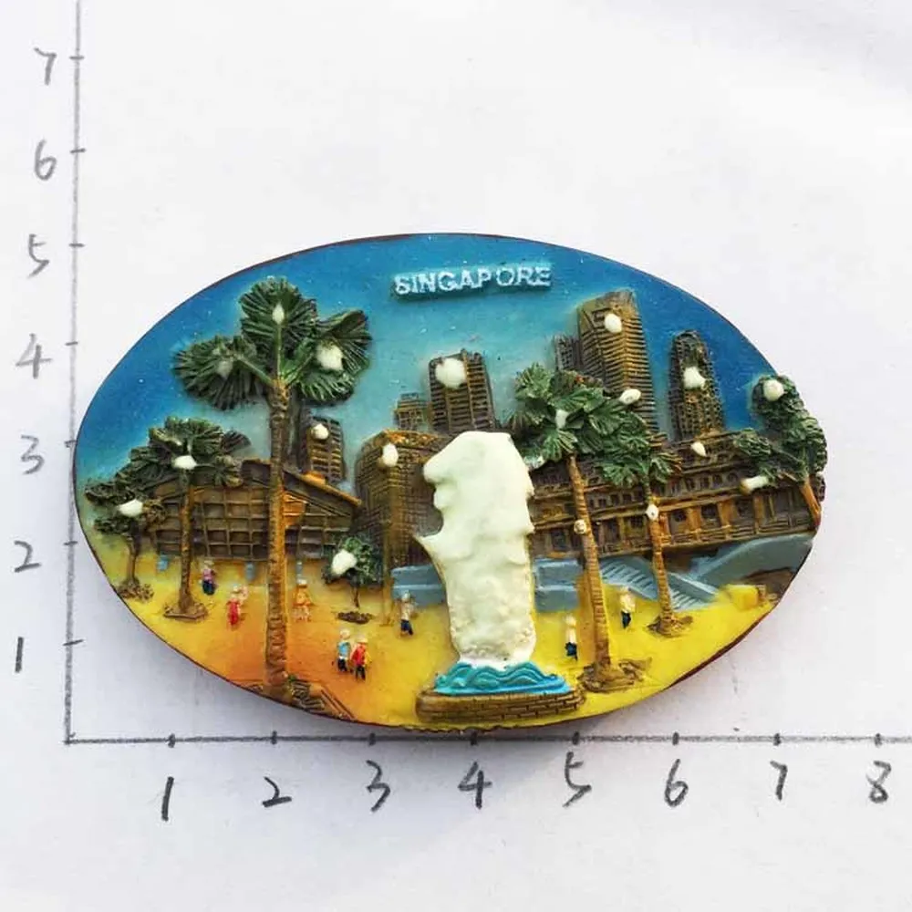 Туристический сувенир сингапур Merlion Park Sentosa Marina Bay магнит на холодильник 3D ручная