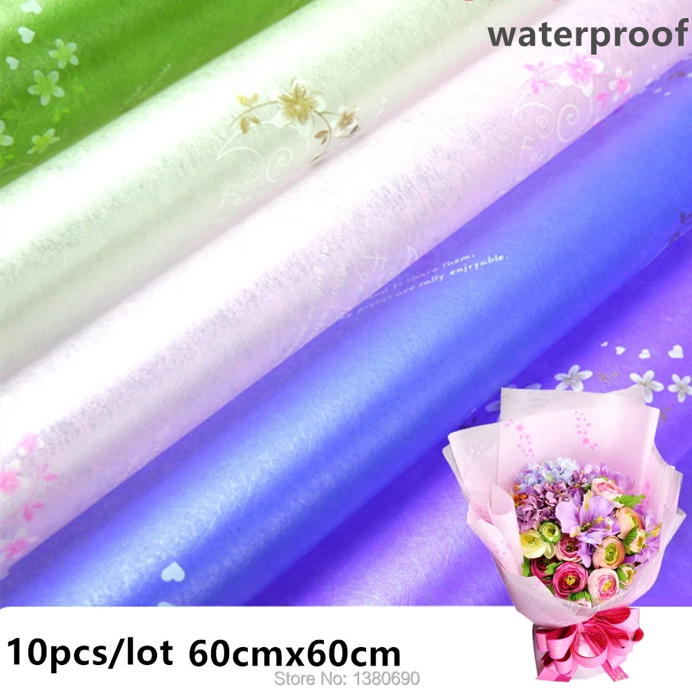 10Pcs/Pack Flower Packaging Paper Flower Wrapping Ribbon Bouquet Florist Supplies Gift Wrapping