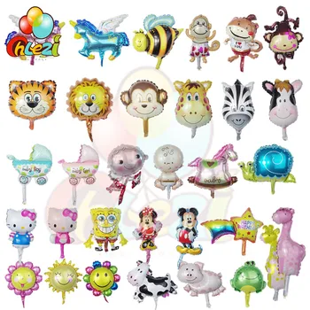 

50pcs mini Animal foil balloon tiger horse Horse, frog, snail, Children' day decor supplies Birthday Party globos baby shower