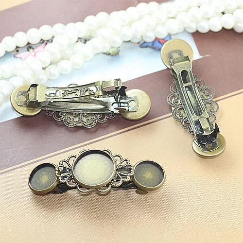 

Antique Bronze Inner:Cabochon 12mm,16mm pad tray Hairpins Barrettes Bobby Pin Spring clip,DIY Jewelry Finding Accessories 50pcs