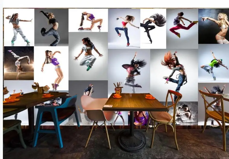 Fashionable dancing beauty gym background wall mural 3d wallpaper 3d wall papers for tv backdrop Fashionable dancing beauty gym background wall mural 3d wallpaper 3d wall papers for tv backdrop