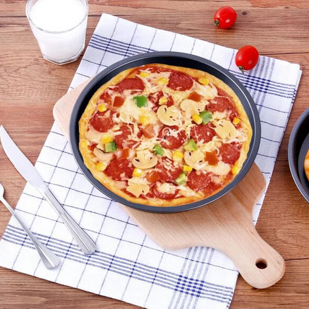 

Dropshipping 7inches Useful Round Deep Dish Pizza Pan Non-stick Pie Tray Baking Kitchen Tools