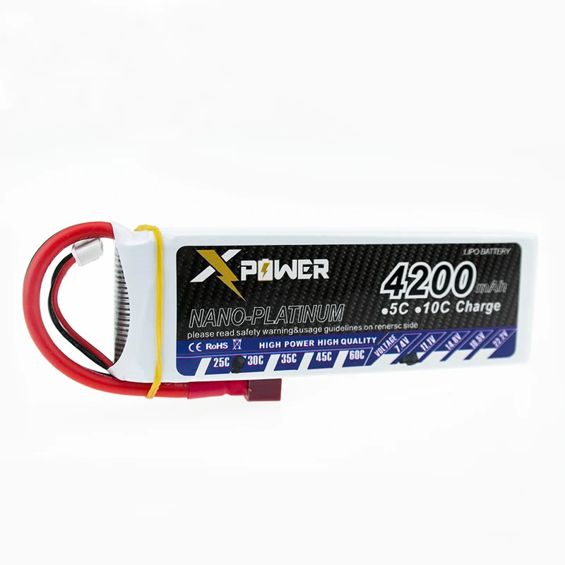 Lipo Батарея 11.1 В 3 S 4200 мАч 30C Max 35C XT60 EC5 T вилкой литиевая Батареи для RC helicoptes Drone