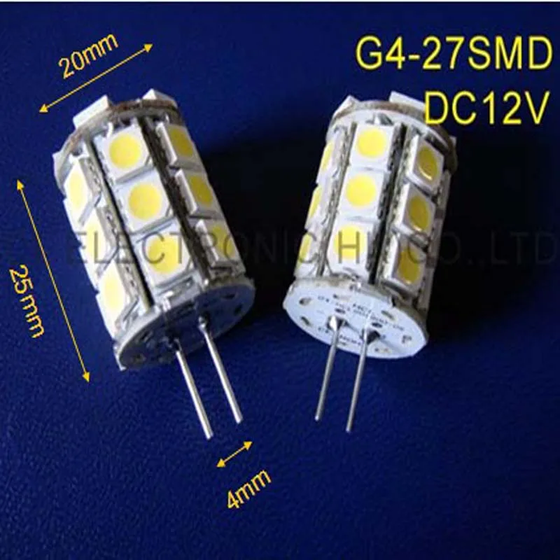 Высокое качество 5050 27SMD DC12V led G4 лампы( 20 шт./лот