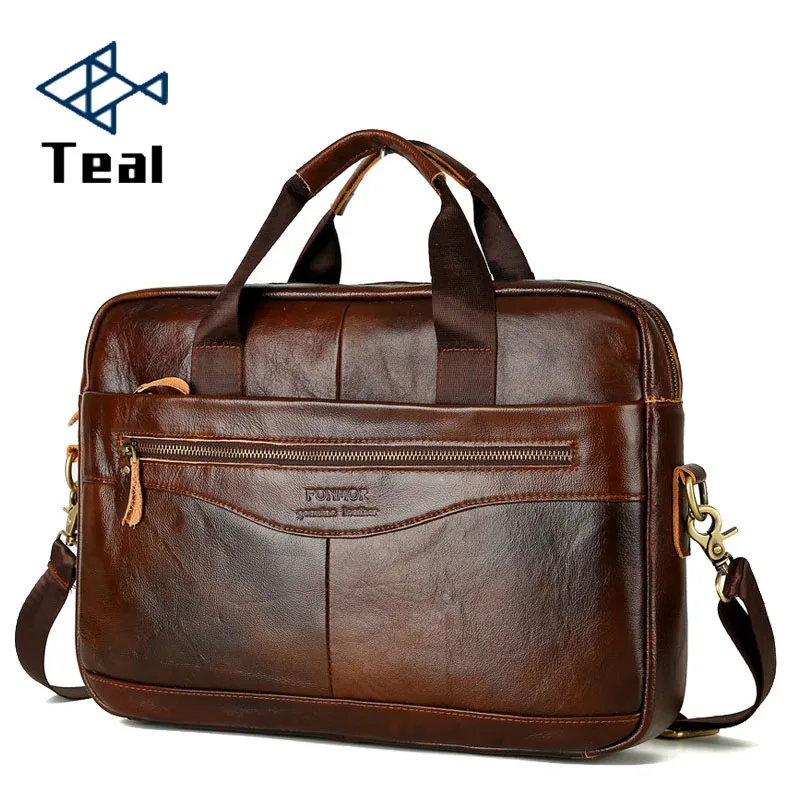 

Genuine Leather Briefcase Men's Genuine Leather Handbags Crossbody Bags Men's High Quality Luxury Business Messenger Bags Laptop