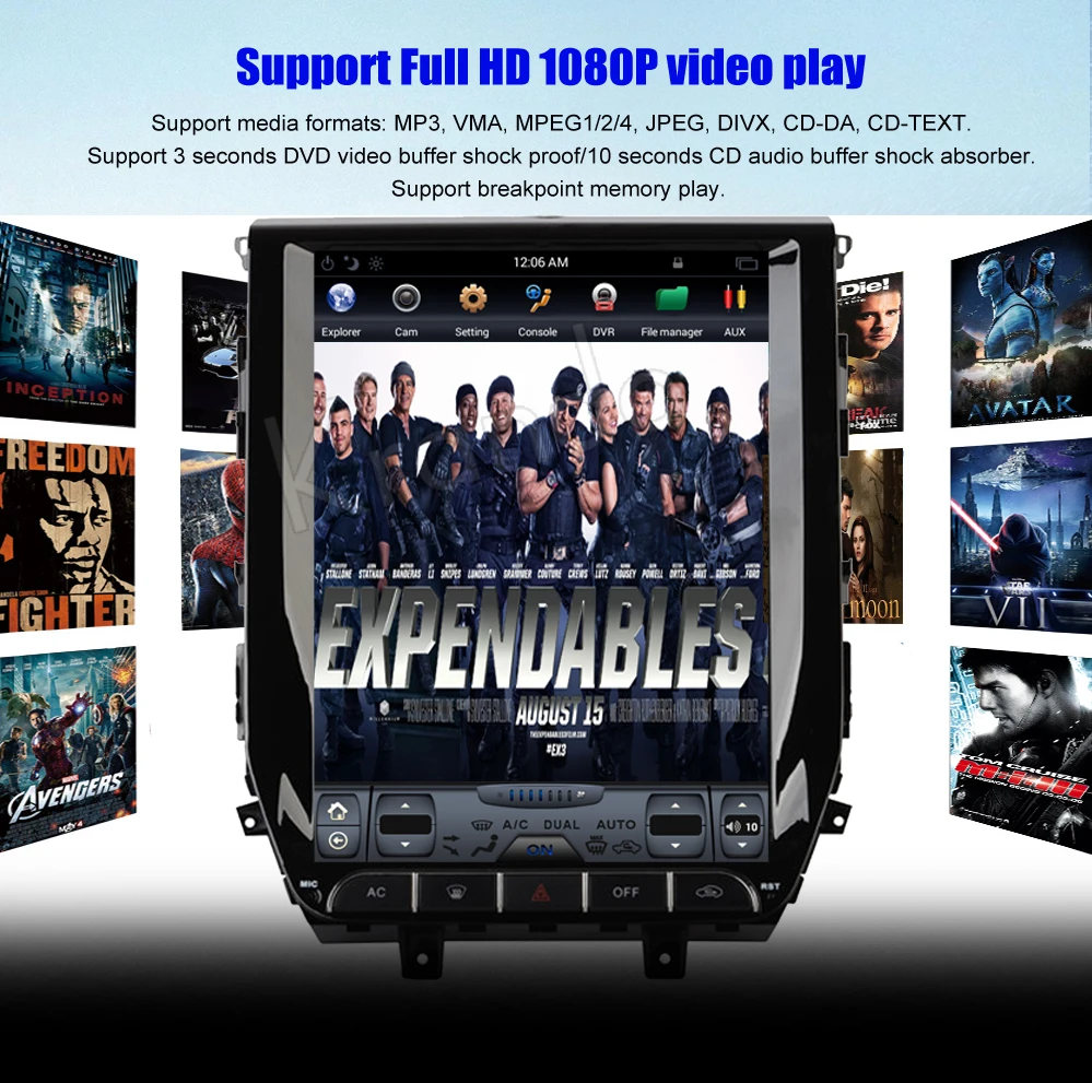 Sale Krando Android 8.1 12.1" Vertical screen car audio radio player for Toyota Land Cruiser 2016+ GPS navigation with bluetooth 5