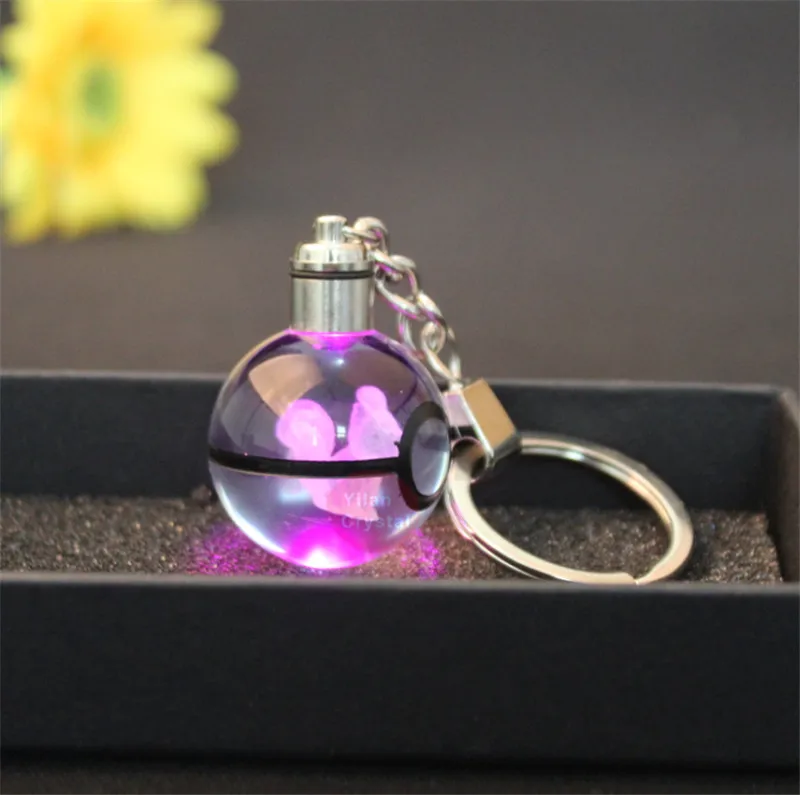 

Buy Six One Free Lugia New Shape Customized Image LED Crystal Lugia Keychain Pokemon Ball Keychain For Gift