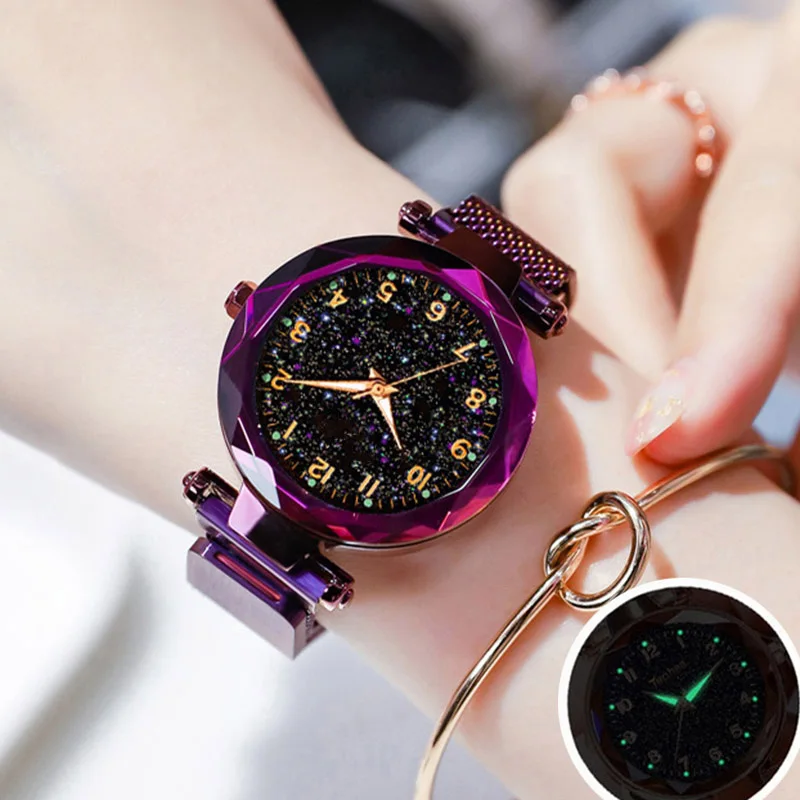 

Luxury Top Luminous Women Quartz Watches Starry Sky Magnetic Female Wristwatch Waterproof Clock relogio feminino zegarek damski