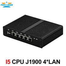 Partaker I5 Quad Core J1900 Industrial 4 LAN Mini PC Router Server with Black Case VGA Display Port