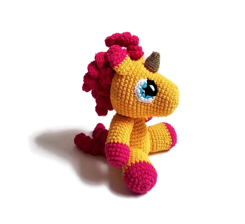 

crochet toys amigurumi rattles doll unicorn model number SBY0024