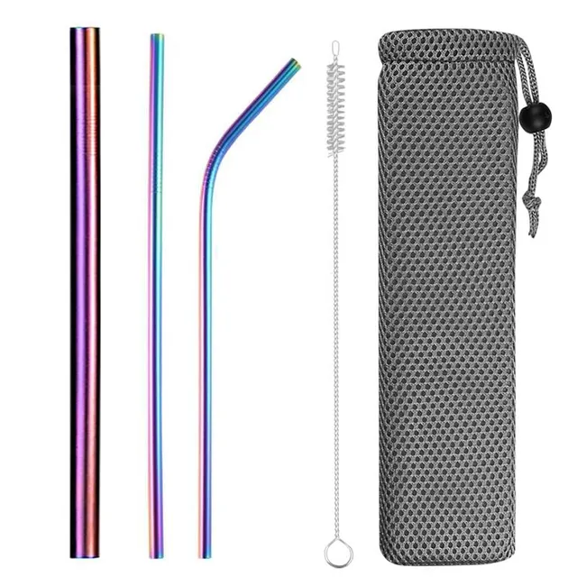 Extra wide straw reusable stainless steel drinking straw metal straw for smoothies tapioca pearls milk tea juice bar tools