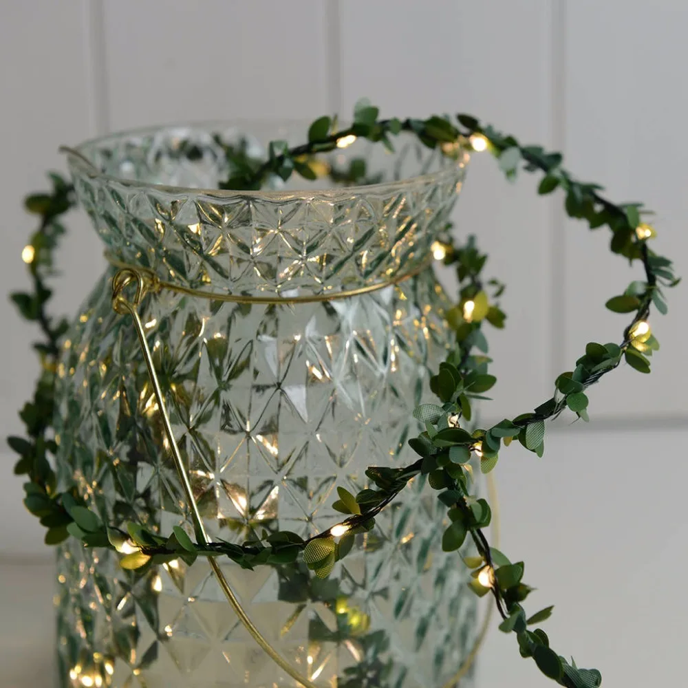 Rustic Wedding Foliage LED copper wire String Lights for Wedding Table Decorations Tiny Leaves christmas party Home Tableware 