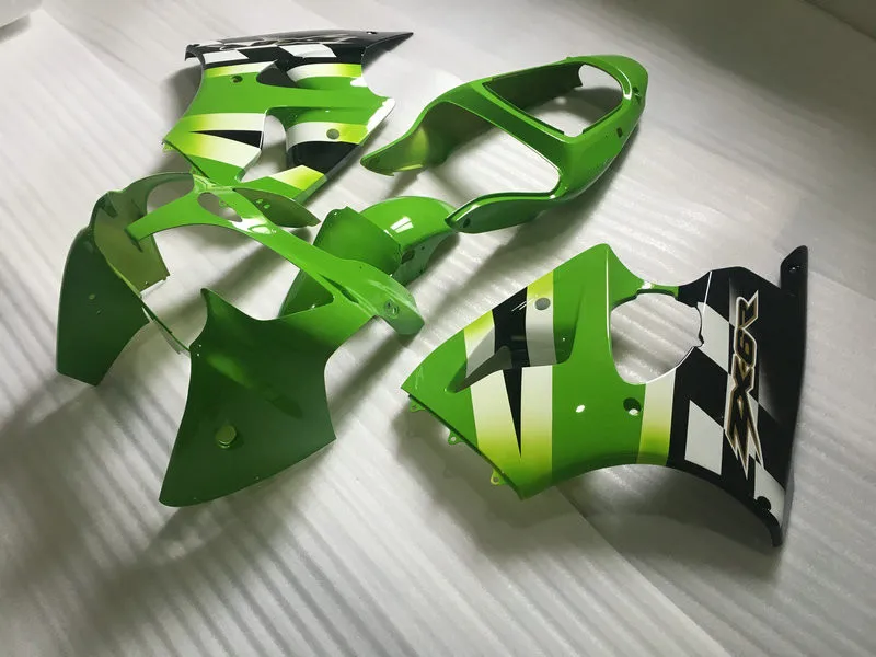Комплект обтекателей под заказ для KAWASAKI Ninja ZX6R 00 01 02 ZX 6R 2000 2001 2002 ABS зеленый черный