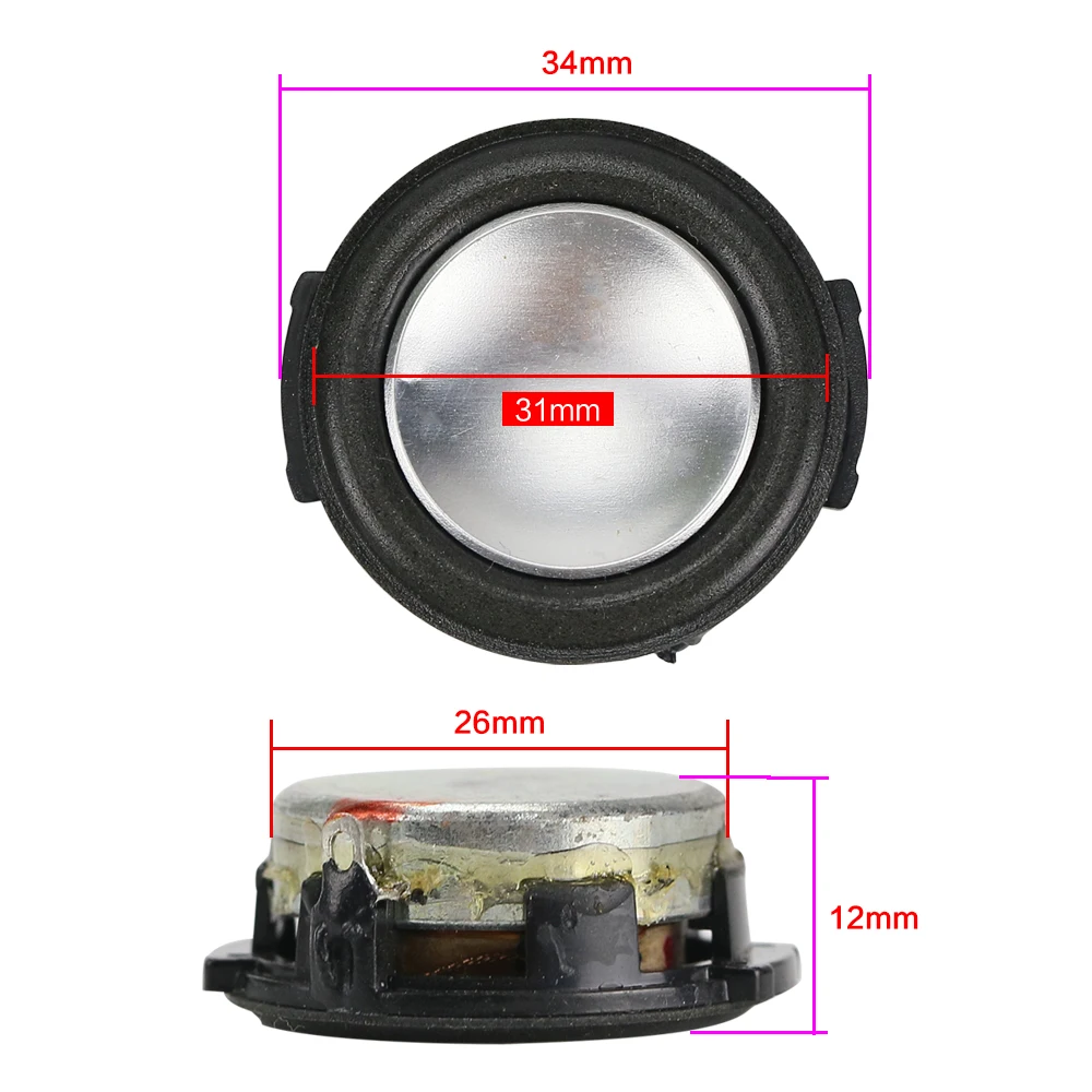 Ghxamp-mini Coluna de Baixo Médio Som Completo 4ohm 3w Lateral da Espuma 31 mm Redondo Mp3 1.25 Par - Image 6