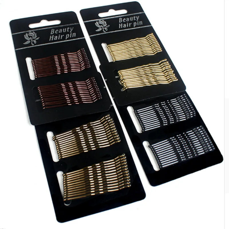

24PCS/Pack Women Girls Basic Black Gold 5 CM Barrettes Female Hair Clips Headbands Lady Good Quality Hairpins Hair Accessories