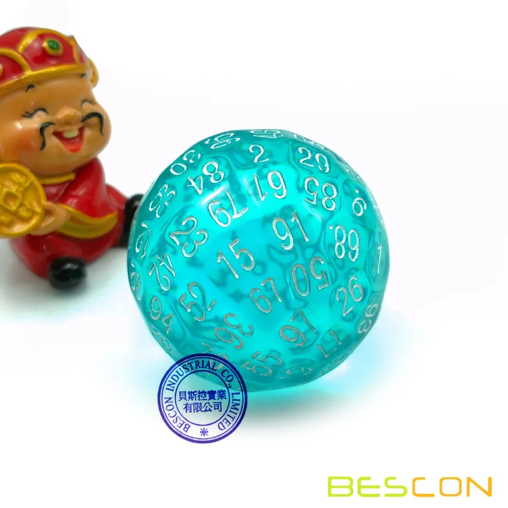 Bescon полупрозрачные многогранные кубики 100 кубиков по бокам прозрачный кубик D100