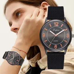Lvpai Для женщин наручные часы Для женщин Повседневное Luxe кварцевые силиконовый ремешок группа часы Аналоговые роскошный дизайн наручные