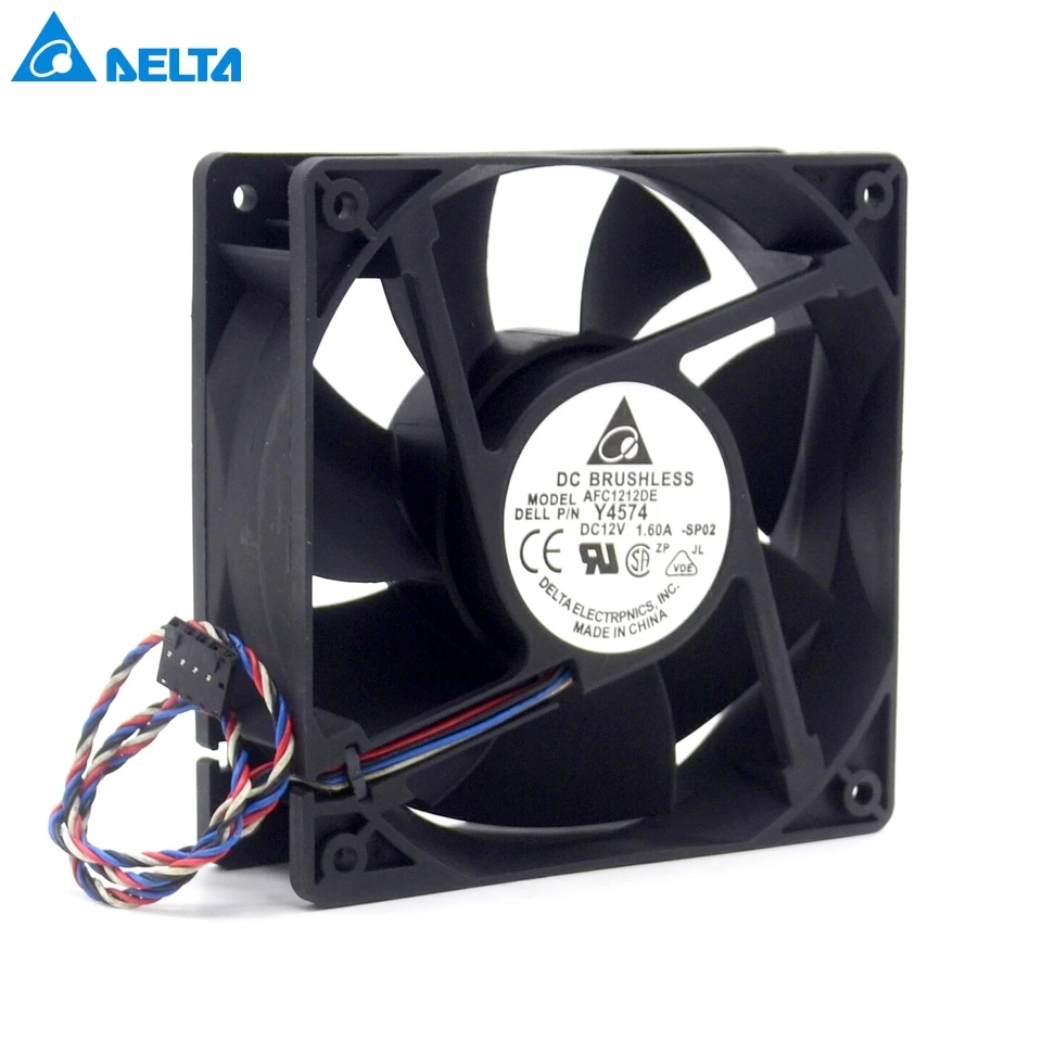 

Delta AFC1212DE 12038 12cm 120mm DC 12V 1.6A pwm ball fan thermostat inverter server cooling fan