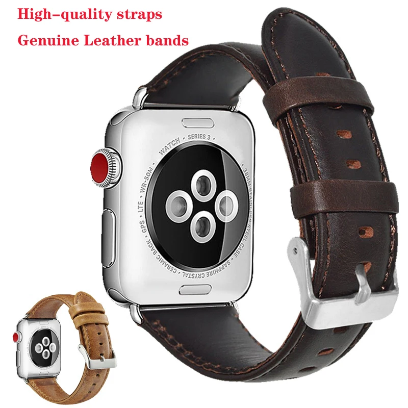 JH ремешки из натуральной кожи для Apple Watch 42 мм 38 мм/44 40 серии 4 3 2 1 iWatch Ремешки