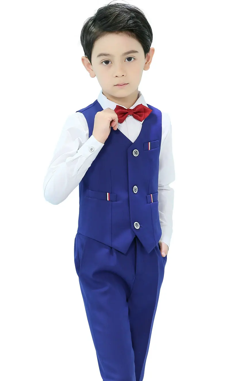 Boy Suits 5 Piece Slim Fit Suit for Kids Formal Set Wedding Ring Bearer Outfit