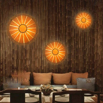 

led e27 Southeast Asian Iron Bamboo Handwork LED Lamp LED Light Wall lamp Wall Light Wall Sconce For Store Foyer Bedroom