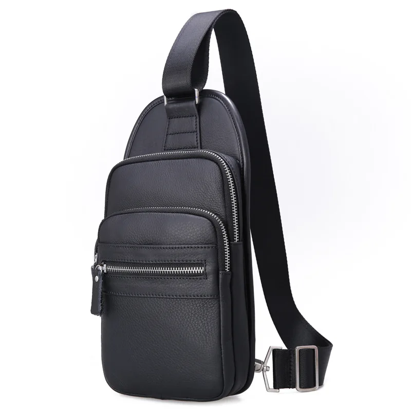 

MEIGARDASS 100% Genuine Leather Male Chest Bag Fashion Genuine Leather Mens Crossbody Bag Chest Pack Shoulder Messenger bag #161