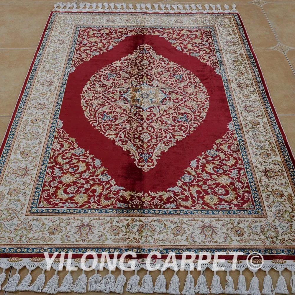 Yilong 4'x6' традиционный Тебриз ковер красный vantage турецкие восточные ковры(1806