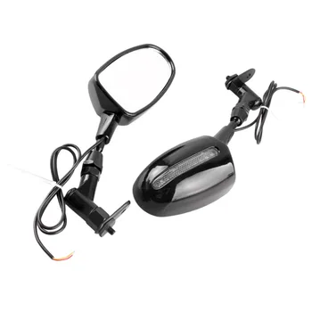 

Motorbike Rearview Mirrors With LED Indicator For Yamaha ZX6R ZX6RR YZF R6 R1 & For Honda CBR 600RR 1000RR 2Pcs