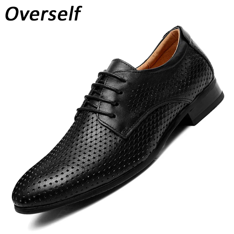 

Breathable men dress shoes wedding luxury brand business black italian fashion genuine leather formal shoes big size footwear