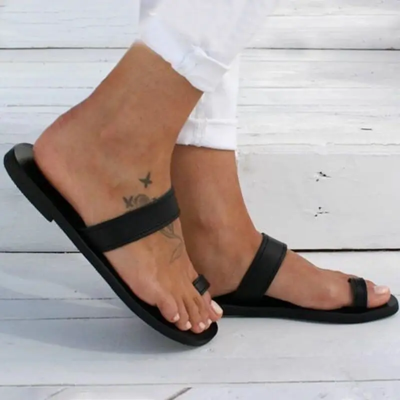 

Summer Women Shoes Fashion Ladies Flat Heel Slippers Beach Roman Shoe Comfortable Plus Size Slides Flip Flops Cool Footwear