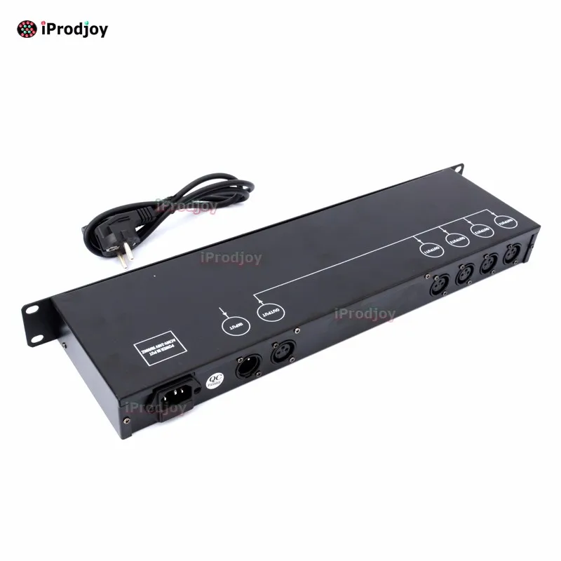 DMX512 Distributor Amplifier 4 way Splitter Stage Light With 10 piece 2 Meter Signal Cable (10)