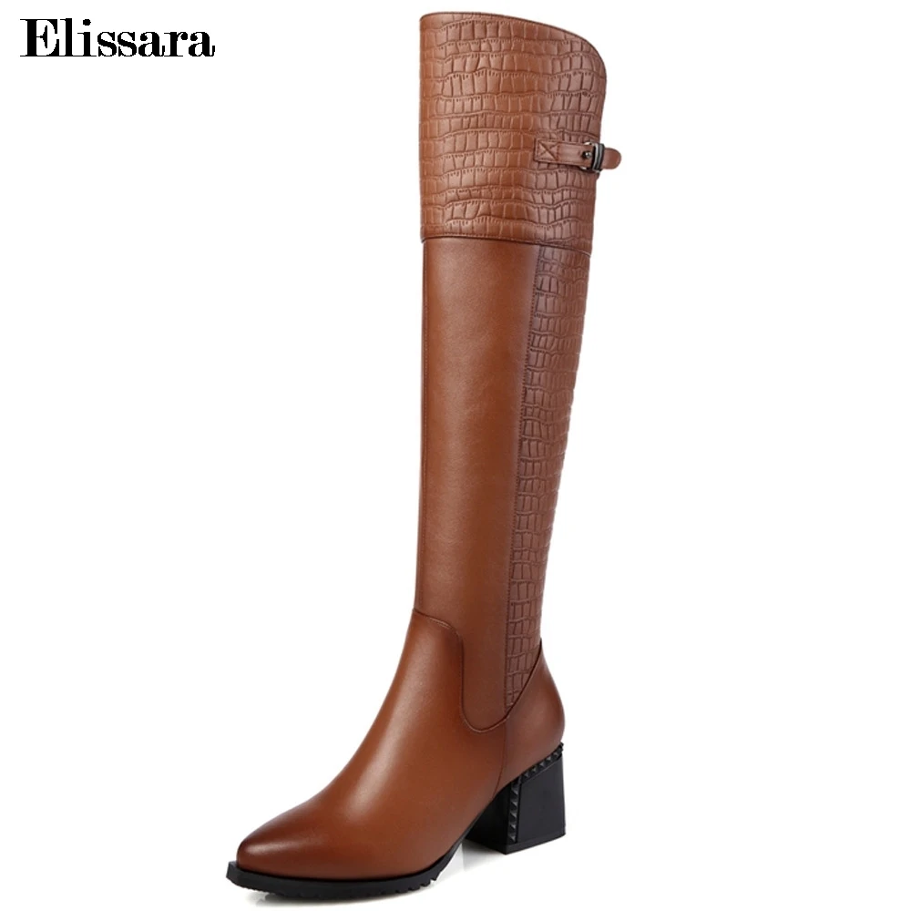 mid heel tall boots