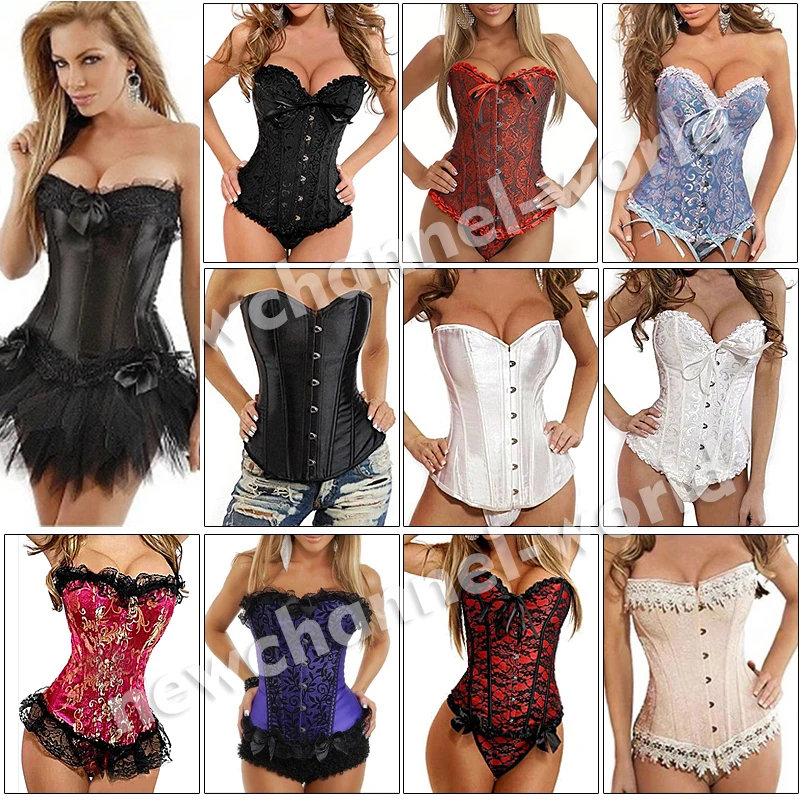 X Sexy Women steampunk clothing gothic Plus Size Corsets Lace Up boned Overbust Bustier Waist Cincher Body shaper corselet S-6XL X Sexy Women steampunk clothing gothic Plus Size Corsets Lace Up boned Overbust Bustier Waist Cincher Body shaper corselet S-6XL