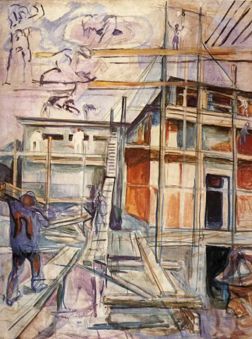 

Oil Painting Reproduction on Linen Canvas,building-the-win by Edvard Munch,Free DHL Shipping,100% handmade,abstract oil painting