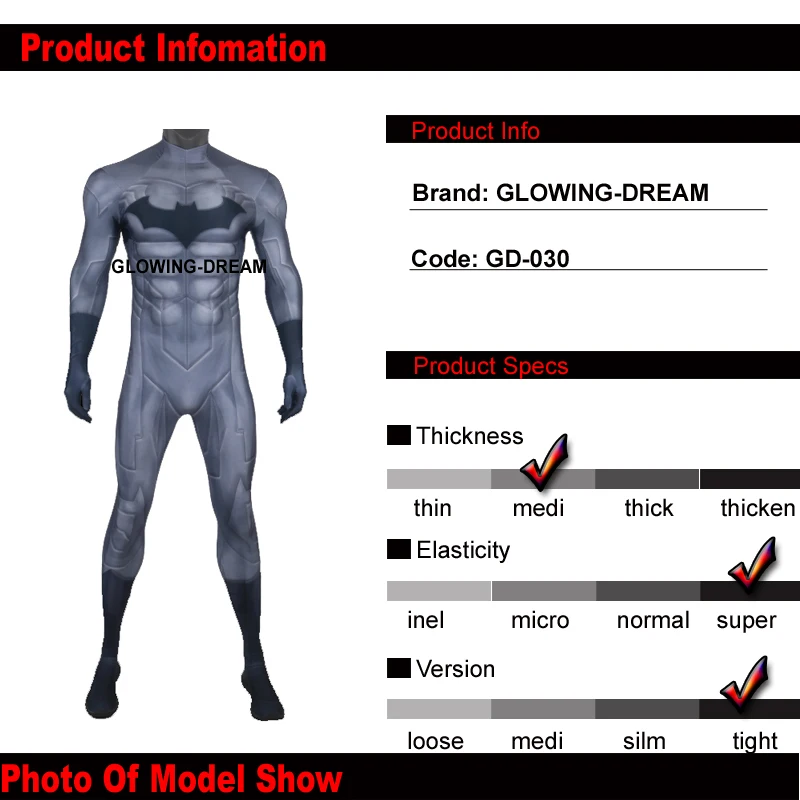 Высокое качество подкладка для мышц костюм Бэтмена, косплей с u-молнией для мужчин 3D мышечный оттенок Бэтмен зентай костюм для Хэллоуина