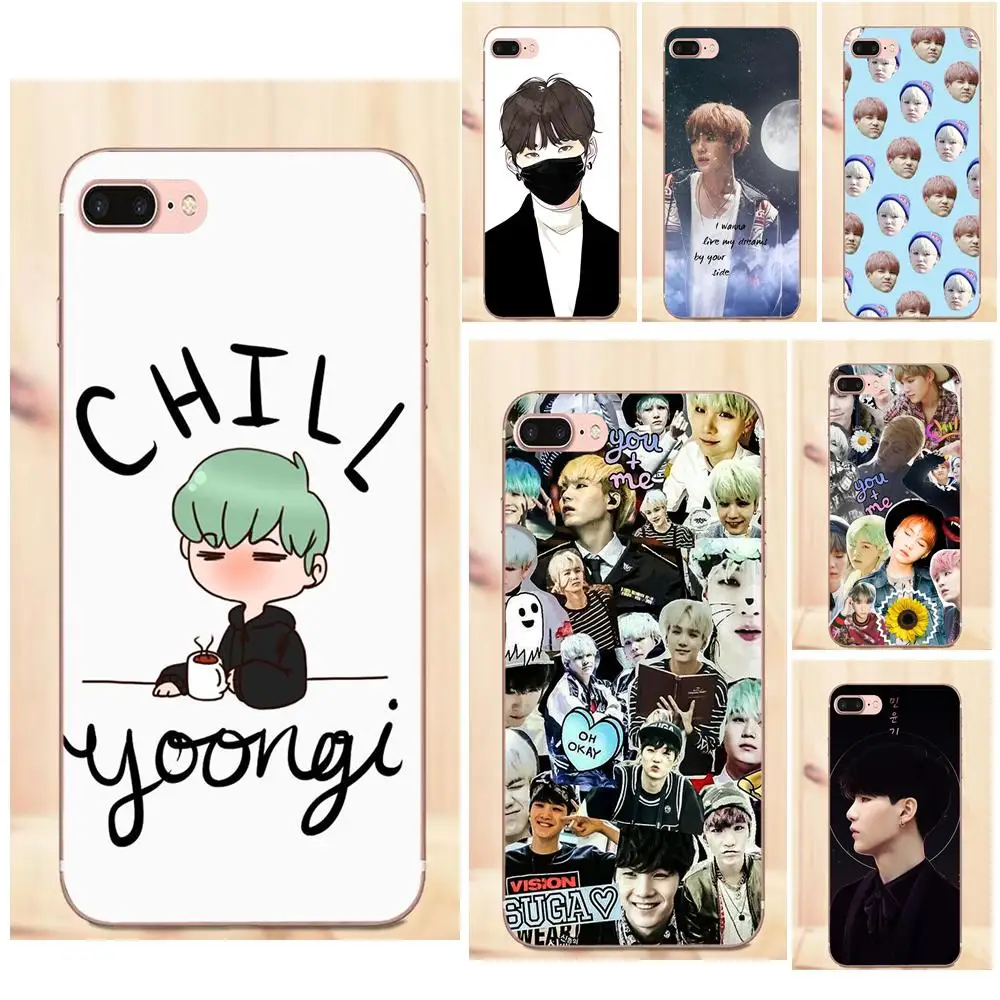 Милый чехол для телефона Min Yoongi Apple iPhone X 4 4S 5 5C 5S SE 6 6S 7 8 Plus|Бамперы| |